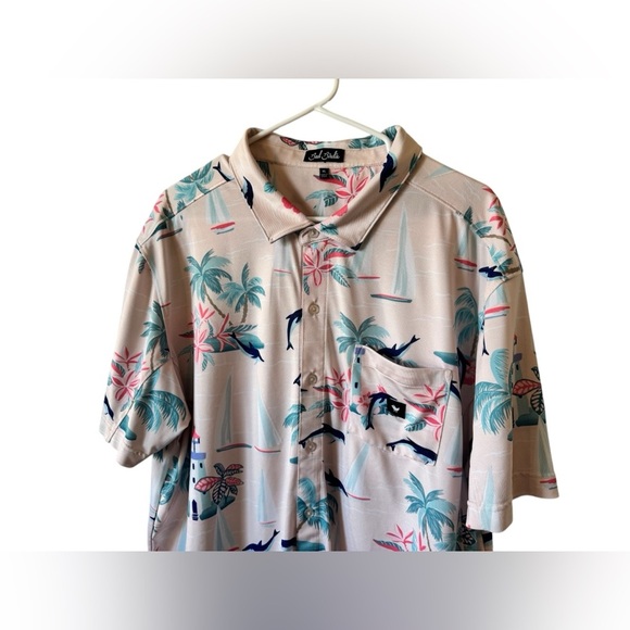 Bad Birdie Golf Polo Shirt X Large Performance Dolphins Sailboats Lighthouse - Picture 6 of 11